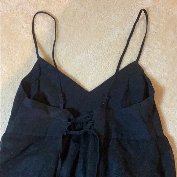 Vintage black thin strap dress with lace up back - Picture 3 of 3